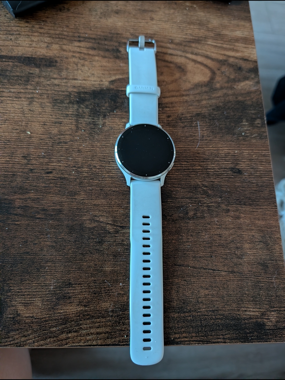 garmin Light Blue Silicone Strap Smartwatch with Round Display